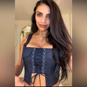 Fashion Nova Navy Lace-Up Corset Top
worn once
size s